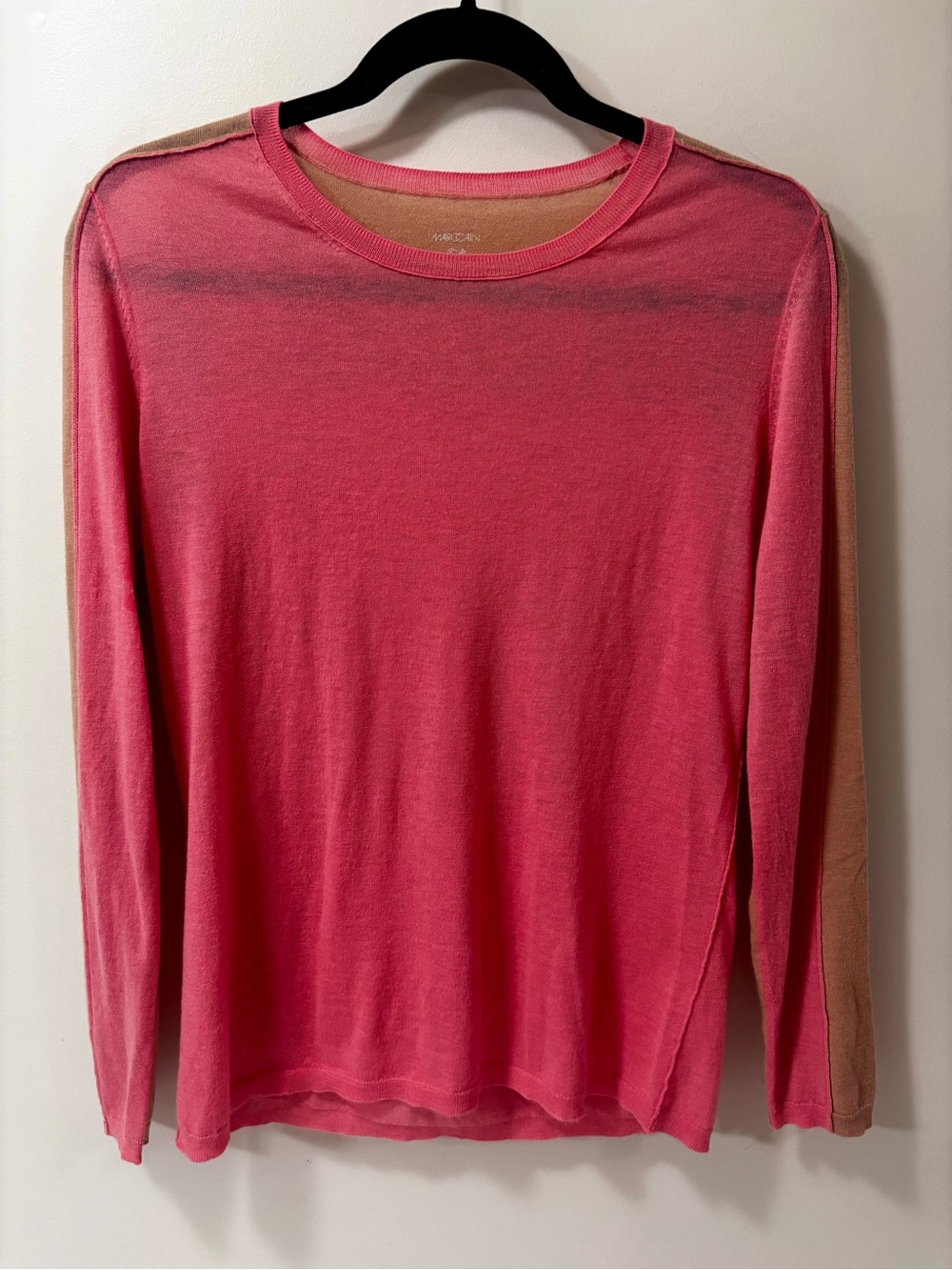 Marc Cain Pink & Camel Colour Block Lightweight top